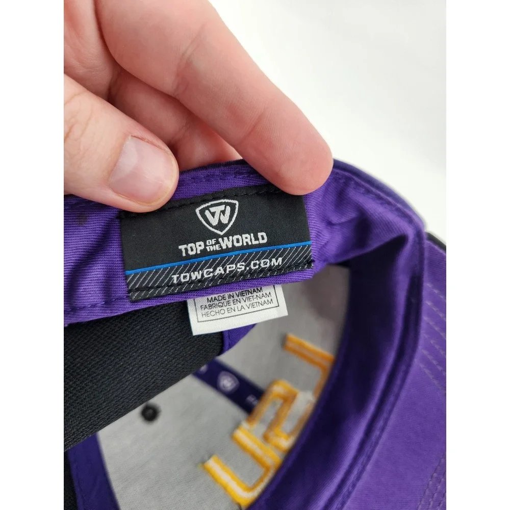 LSU Tigers Top of the World‎ 2020 Champions Hat Purple Gray Fitted Cap